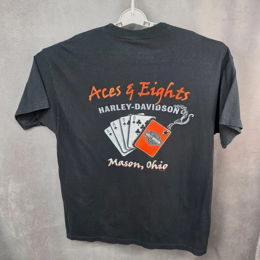 Harley Davidson Aces & Eights Yield To Temptation T Shirt Men XL Mason Ohio Bike